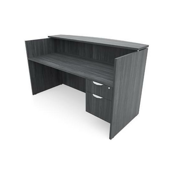 Gray Receptionist desk with drawers on right